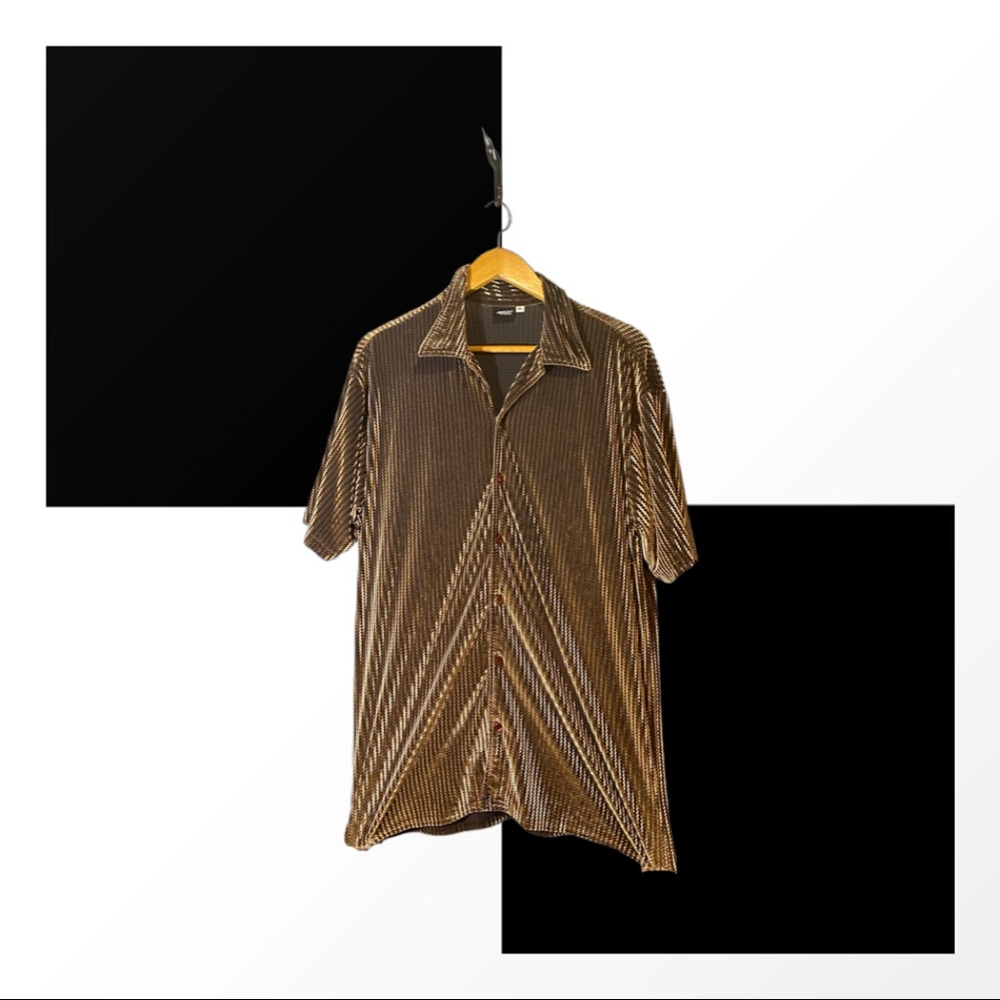 VINTAGE Brown Velvet Button Down